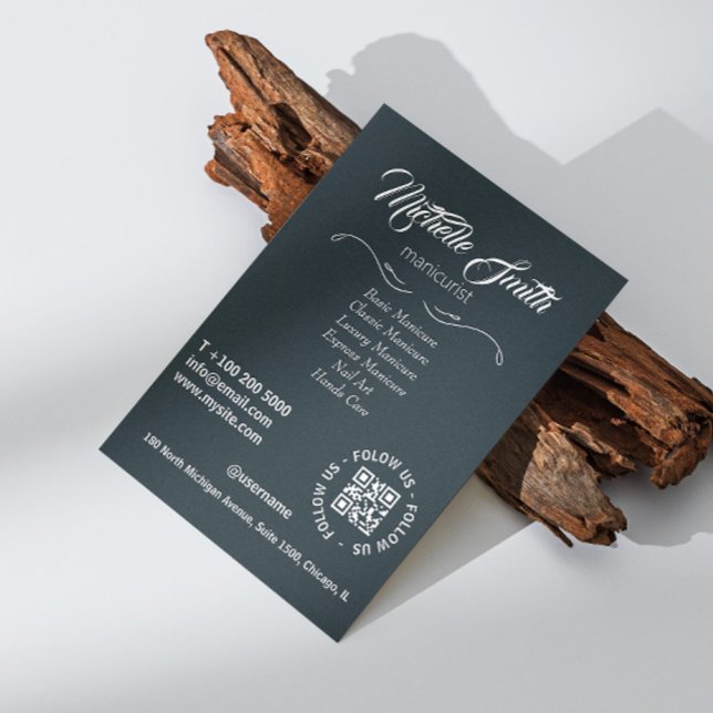 Flyer Fonte da Cinza da Cinza Branca Negra de Beauty Sal (Beauty Salon Black White Gray Grey Script Font Flyer)