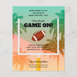 Flyer Football Uprights Palm Tree Invitation