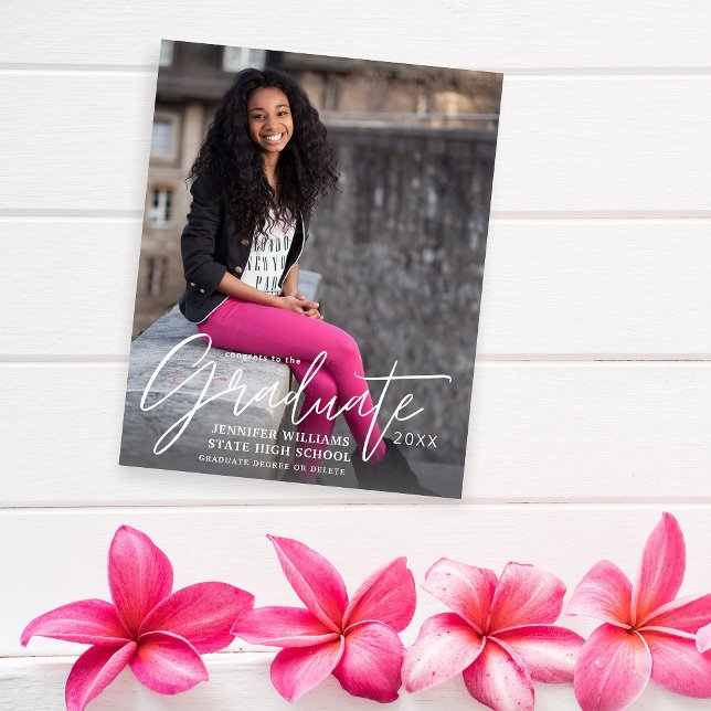 Flyer Formando de Caligrafia Foto Moderna Announcem (Criador carregado)