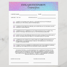 Flyer Formulário de Consentimento de Cílios Holográficos