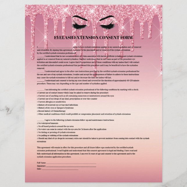Flyer FORMULÁRIO DE CONSENTIMENTO DE EXTENSÃO DO Glitter (Frente)