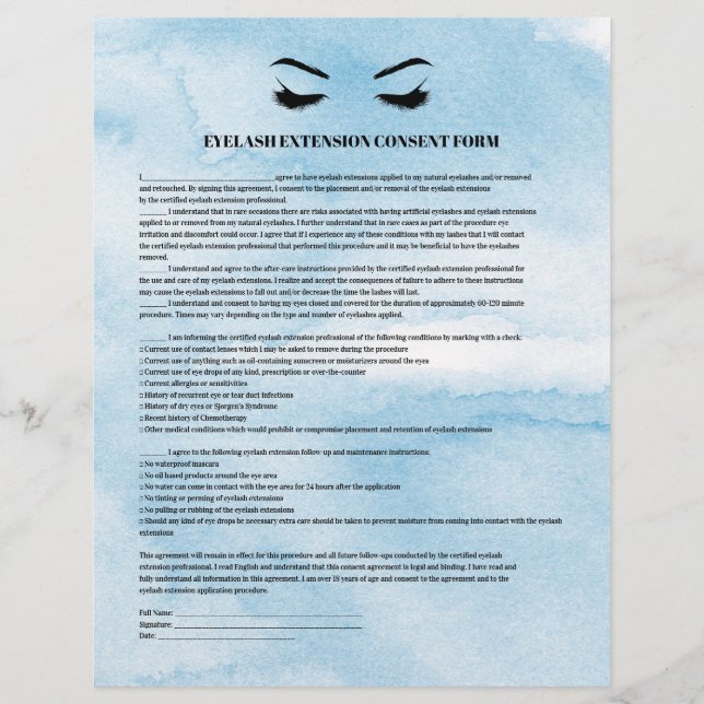 Flyer FORMULÁRIO DE CONSULTA DE EXTENSÃO DO Azure EYELAS (Frente)