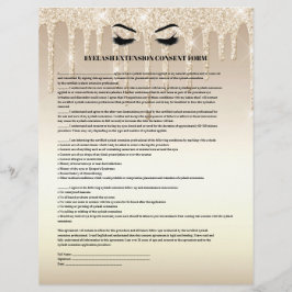 Flyer FORMULÁRIO DE CONSULTA DE EXTENSÃO EYELASH Dourada