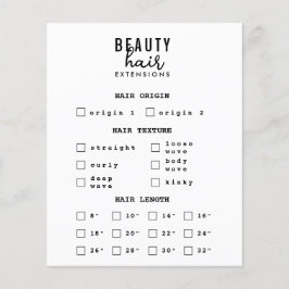 Flyer Formulário de Encomenda de Perucas e Extensões de 