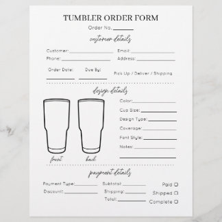 Flyer Formulário de pedido Básico Mínimo Simples de Xaro