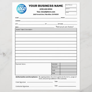 Flyer Formulários de Orçamento de Proposta de Trabalho d