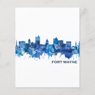 Flyer Fort Wayne Indiana Skyline Blue