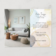 Foto Abstrato Watercolor Shapes GoId Foil