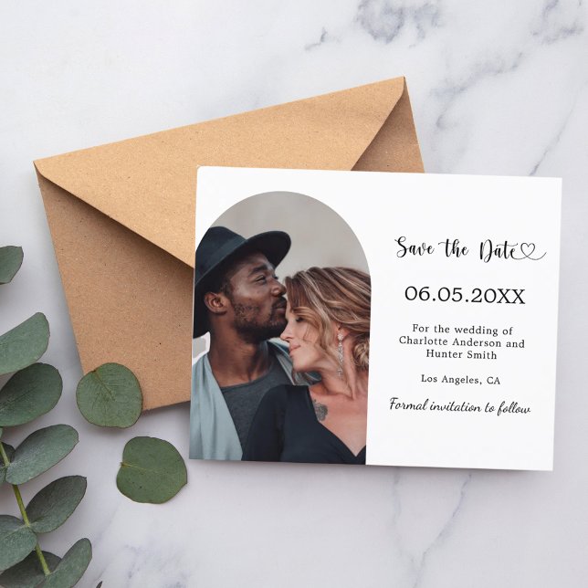 Flyer Foto arqui casamento moderno Save the Date (Criador carregado)