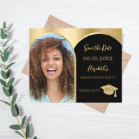 Foto arquivo preto dourado Convite de formatura Sa