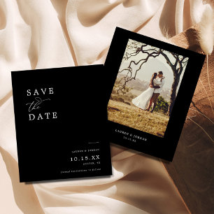 Flyer Foto Bugdet Casamento Preto e Branco Salvar a Data
