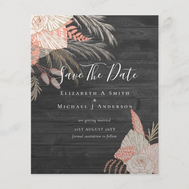 Flyer Foto CHEAP Salvar Datas PAMPAS GRASS Terracotta (Frente)