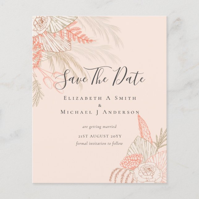 Flyer Foto CHEAP Salvar Datas PAMPAS GRASS Terracotta (Frente)