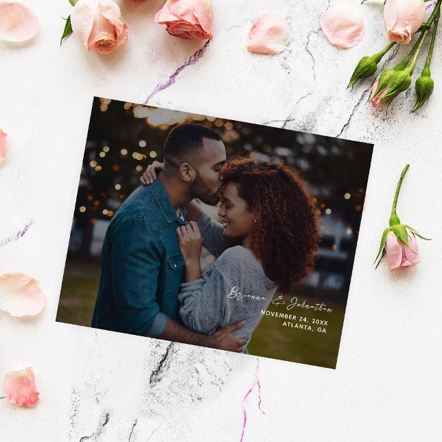 Flyer Foto Chic Minimalista H de Orçamento Salvar Data 2 (Criador carregado)