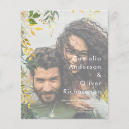 Flyer FOTO CONVITE PARA CASAMENTO Verde Dourado LeahG