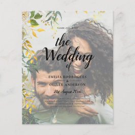 Flyer FOTO CONVITE PARA CASAMENTO Verde Dourado LeahG