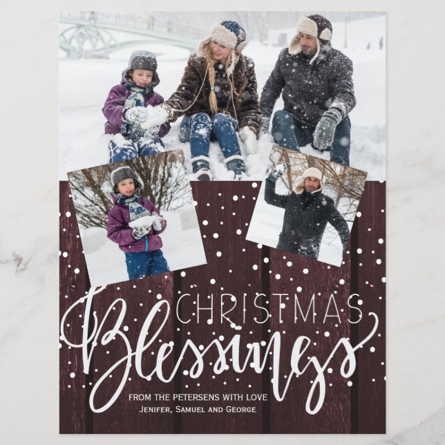 Flyer Foto da madeira russa de Natal do orçamento Férias (Frente)