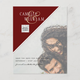 Flyer Foto de BUDGET Casamento Convite Salvar Data QR Có