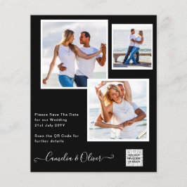 Flyer Foto de BUDGET Casamento Convite Salvar Data QR Có