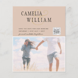 Flyer Foto de BUDGET Casamento Convite Salvar Data QR Có