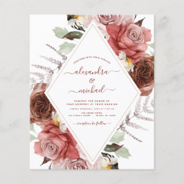 Flyer Foto de Casamento de Orçamento Terracotta outono F
