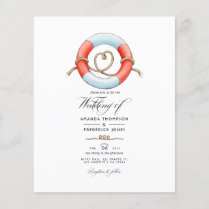 Flyer Foto de casamento náutico aquarela