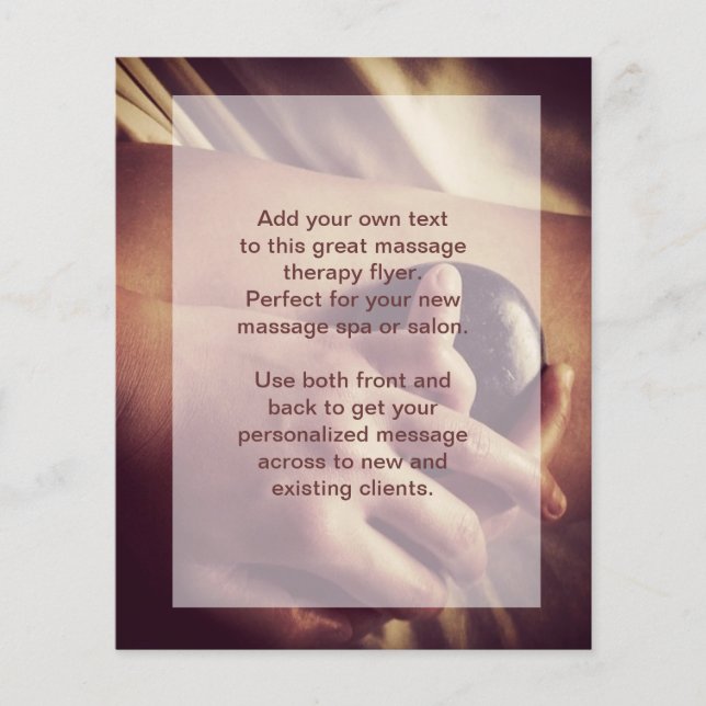 Flyer Foto de massagem por Hot Stone (Frente)