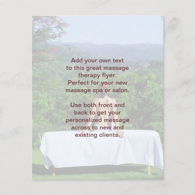 Flyer Foto de massagem sueca (Frente)