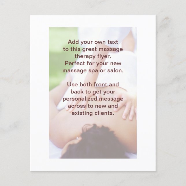 Flyer Foto de massagem sueca (Frente)