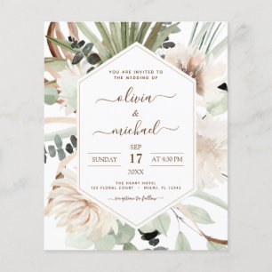 Flyer Foto de Orçamento Pampas Grass Boho Wedding