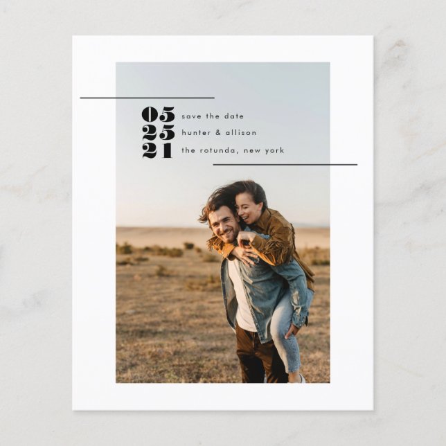 Flyer Foto de Orçamento Salvar a Data (Frente)