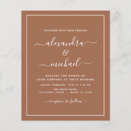 Flyer Foto de Orçamento Terracotta Boho Casamento Simple