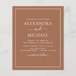 Flyer Foto de Orçamento Terracotta Boho Casamento Simple