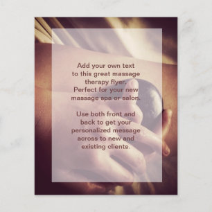 Flyer Foto de pedra quente da massagem