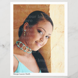 Flyer Foto de rosto de ator/modelo com currículo anexado