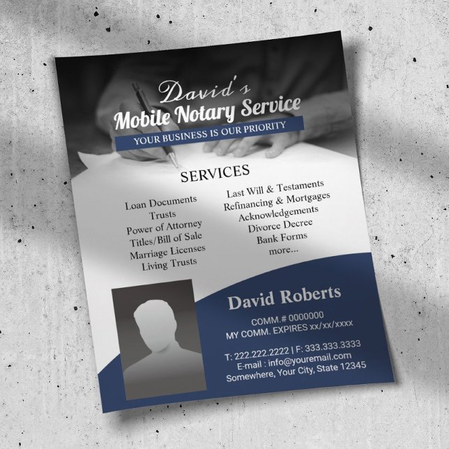 Flyer Foto do agente de assinatura de empréstimo do serv (Criador carregado)