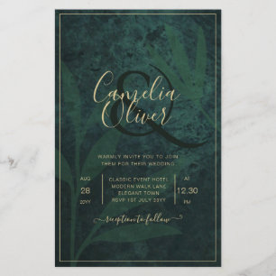 Flyer Foto do BUDGET Convite para Casamento Emerald GREE