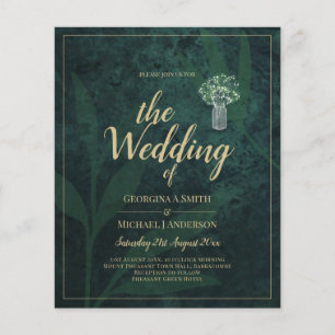 Flyer Foto do BUDGET Convite para Casamento Emerald GREE