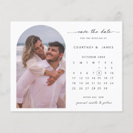 Flyer Foto do calendário de Arch do ORÇAMENTO Salvar Dat