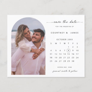 Flyer Foto do calendário de Arch do ORÇAMENTO Salvar Dat