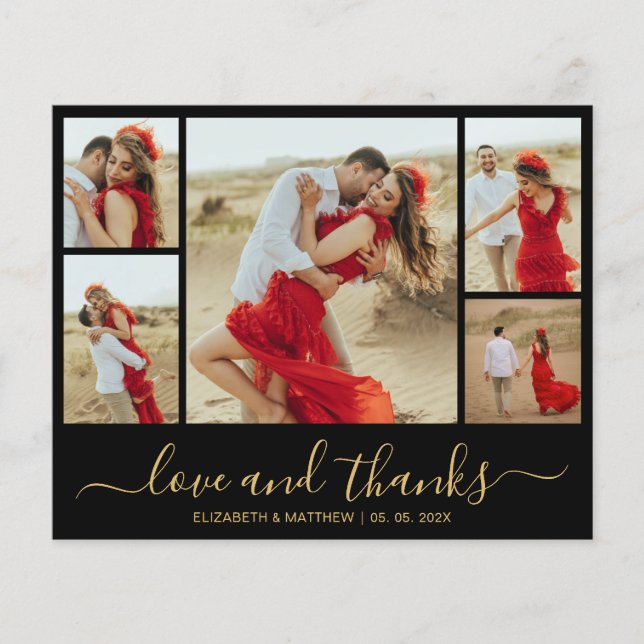 Flyer Foto Do Chic Budget Collage Casamento Obrigado Fly (Frente)