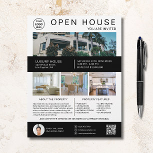 Flyer Foto do logotipo do Open House Real Estate Broker 