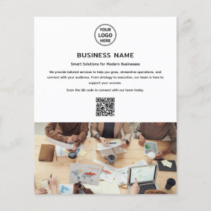 Flyer Foto do logotipo moderno QR Professional White Bus