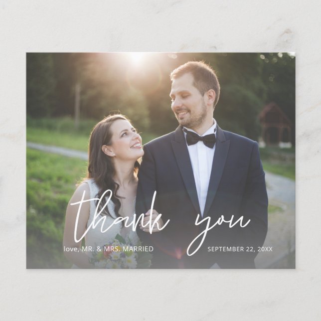 Flyer Foto do Orçamento Caligrafia Moderna 3 Obrigado (Frente)