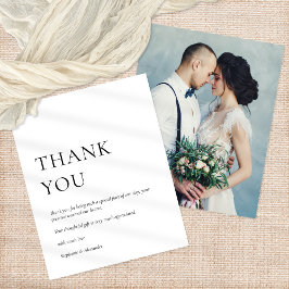 Flyer Foto do PAPEL Casamento Branco Negro Obrigado