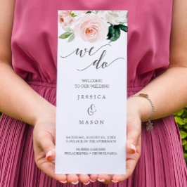 Flyer Foto do Programa de Casamento de Blooms Triplicado