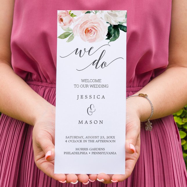 Flyer Foto do Programa de Casamento de Blooms Triplicado (Criador carregado)