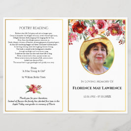 Flyer Foto do programa Funeral, rosa-vermelha e rosa-gar