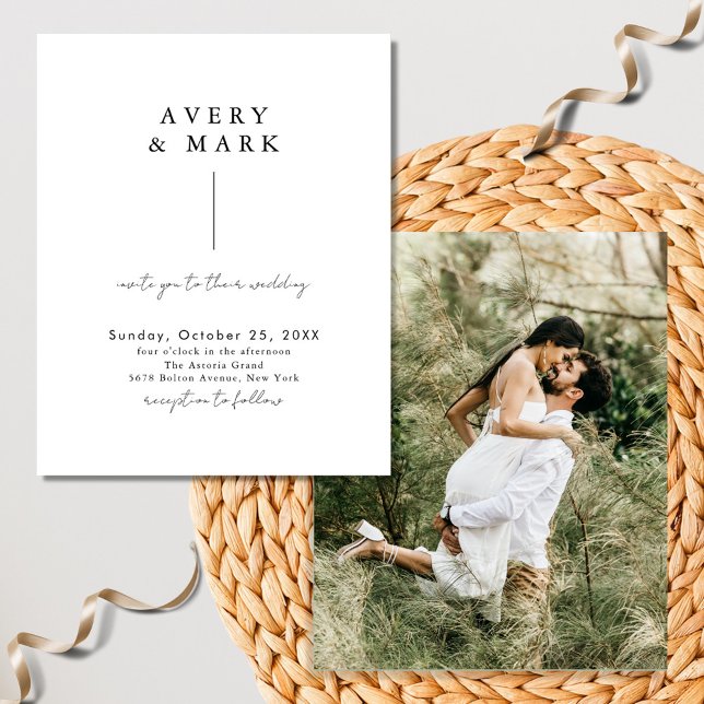 Flyer Foto Moderna Do Orçamento Casamento Preto E Branco (Criador carregado)