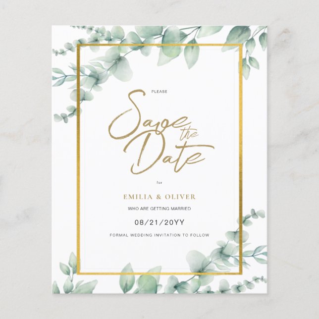 Flyer FOTO ORÇAMENTAL Casamento Salvar Data Botânica Rus (Frente)